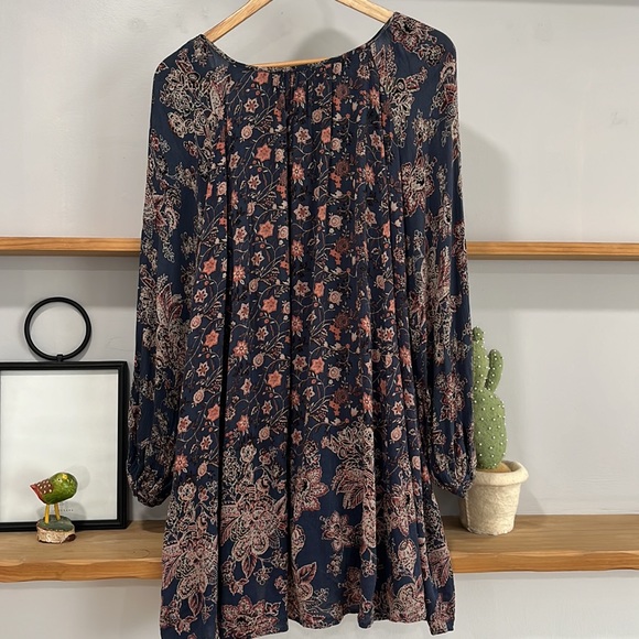 Free People Boho Lucky Loose Swing Mini Dress, Size M - Picture 4 of 16
